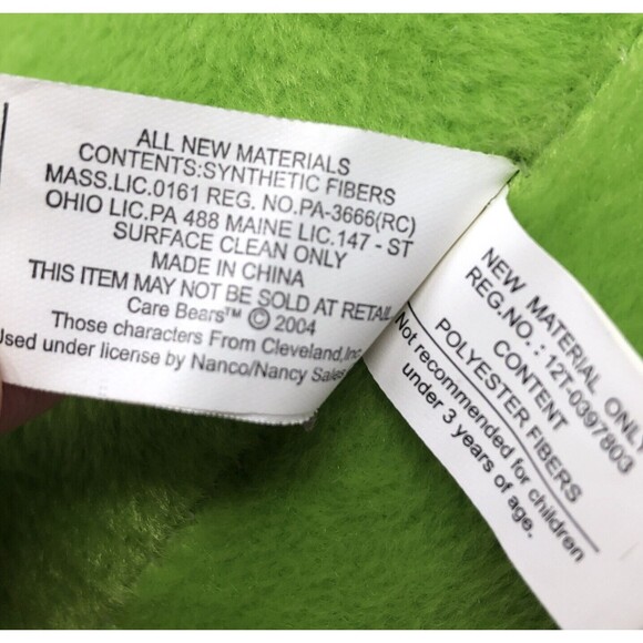NANCO Care Bears Good Luck Bear 13" Vintage 2004 Green Irish Shamrock Plush - Picture 8 of 12